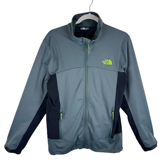 The North Face Green Black Cipher Hybrid Full Zip Mock Light Neck Men's Size M - Picture 1 of 9